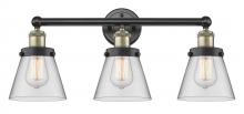  616-3W-BAB-G62 - Cone - 3 Light - 24 inch - Black Antique Brass - Bath Vanity Light