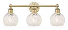  616-3W-BB-G1216-6WM - White Mouchette - 3 Light - 24 inch - Brushed Brass - Bath Vanity Light