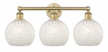  616-3W-BB-G1216-8WM - White Mouchette - 3 Light - 26 inch - Brushed Brass - Bath Vanity Light