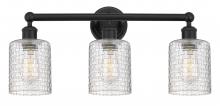  616-3W-BK-G112C-5CL - Cobbleskill - 3 Light - 23 inch - Matte Black - Bath Vanity Light