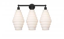  616-3W-BK-G671-8 - Cascade - 3 Light - 26 inch - Matte Black - Bath Vanity Light