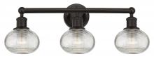  616-3W-OB-G555-6CL - Ithaca - 3 Light - 24 inch - Oil Rubbed Bronze - Bath Vanity Light