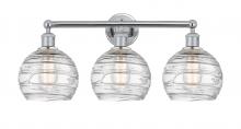  616-3W-PC-G1213-8 - Athens Deco Swirl - 3 Light - 26 inch - Polished Chrome - Bath Vanity Light