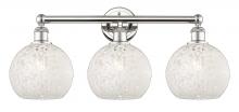  616-3W-PN-G1216-8WM - White Mouchette - 3 Light - 26 inch - Polished Nickel - Bath Vanity Light