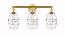  616-3W-SG-G557-6CL - Vaz - 3 Light - 24 inch - Satin Gold - Bath Vanity Light