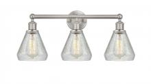  616-3W-SN-G275 - Conesus - 3 Light - 24 inch - Brushed Satin Nickel - Bath Vanity Light