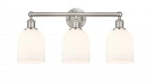  616-3W-SN-G558-6GWH - Bella - 3 Light - 24 inch - Brushed Satin Nickel - Bath Vanity Light