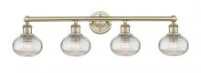  616-4W-AB-G555-6CL - Ithaca - 4 Light - 33 inch - Antique Brass - Bath Vanity Light