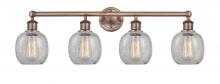  616-4W-AC-G105 - Belfast - 4 Light - 33 inch - Antique Copper - Bath Vanity Light