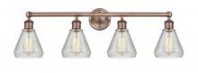  616-4W-AC-G275 - Conesus - 4 Light - 33 inch - Antique Copper - Bath Vanity Light