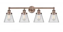  616-4W-AC-G62 - Cone - 4 Light - 33 inch - Antique Copper - Bath Vanity Light