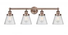  616-4W-AC-G64 - Cone - 4 Light - 33 inch - Antique Copper - Bath Vanity Light