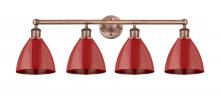  616-4W-AC-MBD-75-RD - Plymouth - 4 Light - 35 inch - Antique Copper - Bath Vanity Light