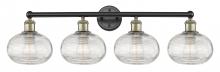  616-4W-BAB-G555-8CL - Ithaca - 4 Light - 35 inch - Black Antique Brass - Bath Vanity Light