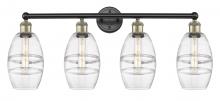  616-4W-BAB-G557-6CL - Vaz - 4 Light - 33 inch - Black Antique Brass - Bath Vanity Light