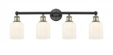  616-4W-BAB-G559-5GWH - Bridal Veil - 4 Light - 32 inch - Black Antique Brass - Bath Vanity Light