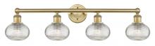  616-4W-BB-G555-6CL - Ithaca - 4 Light - 33 inch - Brushed Brass - Bath Vanity Light