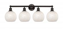  616-4W-OB-G1216-8WM - White Mouchette - 4 Light - 35 inch - Oil Rubbed Bronze - Bath Vanity Light