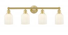  616-4W-SG-G559-5GWH - Bridal Veil - 4 Light - 32 inch - Satin Gold - Bath Vanity Light