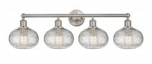  616-4W-SN-G555-8CL - Ithaca - 4 Light - 35 inch - Satin Nickel - Bath Vanity Light