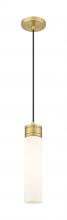  617-1P-BB-G617-11WH - Boreas - 1 Light - 3 inch - Brushed Brass - Cord Hung - Mini Pendant