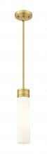  617-1S-BB-G617-11WH - Boreas - 1 Light - 3 inch - Brushed Brass - Stem Hung - Mini Pendant