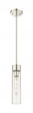  617-1S-PN-G617-11CL - Boreas - 1 Light - 3 inch - Polished Nickel - Stem Hung - Mini Pendant