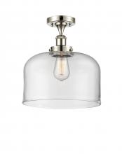  916-1C-PN-G72-L - Bell - 1 Light - 12 inch - Polished Nickel - Semi-Flush Mount