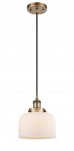  916-1P-BB-G71 - Bell - 1 Light - 8 inch - Brushed Brass - Cord hung - Mini Pendant