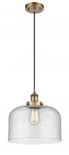  916-1P-BB-G74-L - Bell - 1 Light - 12 inch - Brushed Brass - Cord hung - Mini Pendant