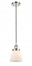  916-1P-PN-G61 - Cone - 1 Light - 6 inch - Polished Nickel - Cord hung - Mini Pendant