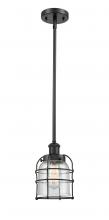  916-1S-BK-G54-CE - Bell Cage - 1 Light - 5 inch - Matte Black - Mini Pendant