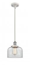  916-1S-WPC-G72 - Bell - 1 Light - 8 inch - White Polished Chrome - Mini Pendant