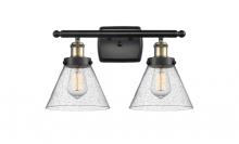  916-2W-BAB-G44 - Cone - 2 Light - 18 inch - Black Antique Brass - Bath Vanity Light