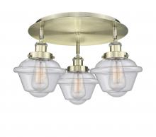  916-3C-AB-G534 - Oxford - 3 Light - 19 inch - Antique Brass - Flush Mount