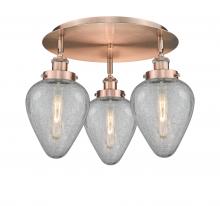  916-3C-AC-G165 - Geneseo - 3 Light - 18 inch - Antique Copper - Flush Mount