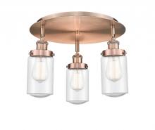  916-3C-AC-G314 - Dover - 3 Light - 16 inch - Antique Copper - Flush Mount