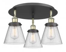  916-3C-BAB-G64 - Cone - 3 Light - 18 inch - Black Antique Brass - Flush Mount