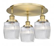  916-3C-BB-G302 - Colton - 3 Light - 17 inch - Brushed Brass - Flush Mount