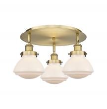  916-3C-BB-G321 - Olean - 3 Light - 19 inch - Brushed Brass - Flush Mount