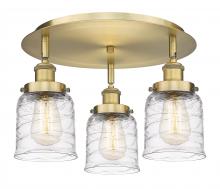  916-3C-BB-G513 - Bell - 3 Light - 17 inch - Brushed Brass - Flush Mount