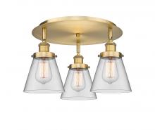  916-3C-BB-G62 - Cone - 3 Light - 18 inch - Brushed Brass - Flush Mount