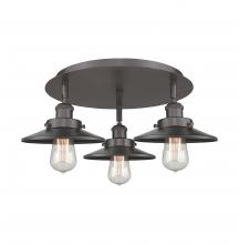  916-3C-OB-M5-OB - Edison - 3 Light - 20 inch - Oil Rubbed Bronze - Flush Mount