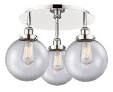  916-3C-PN-G202-8 - Whitney - 3 Light - 20 inch - Polished Nickel - Flush Mount