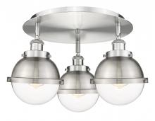  916-3C-SN-HFS-62-SN - Ballston Urban - 3 Light - 19 inch - Satin Nickel - Flush Mount