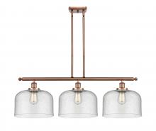  916-3I-AC-G74-L - Bell - 3 Light - 36 inch - Antique Copper - Stem Hung - Island Light