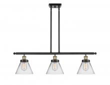  916-3I-BAB-G42 - Cone - 3 Light - 36 inch - Black Antique Brass - Stem Hung - Island Light