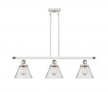  916-3I-WPC-G44 - Cone - 3 Light - 36 inch - White Polished Chrome - Stem Hung - Island Light