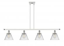  916-4I-WPC-G42 - Cone - 4 Light - 48 inch - White Polished Chrome - Stem Hung - Island Light