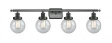  916-4W-BK-G204-6 - Beacon - 4 Light - 36 inch - Matte Black - Bath Vanity Light